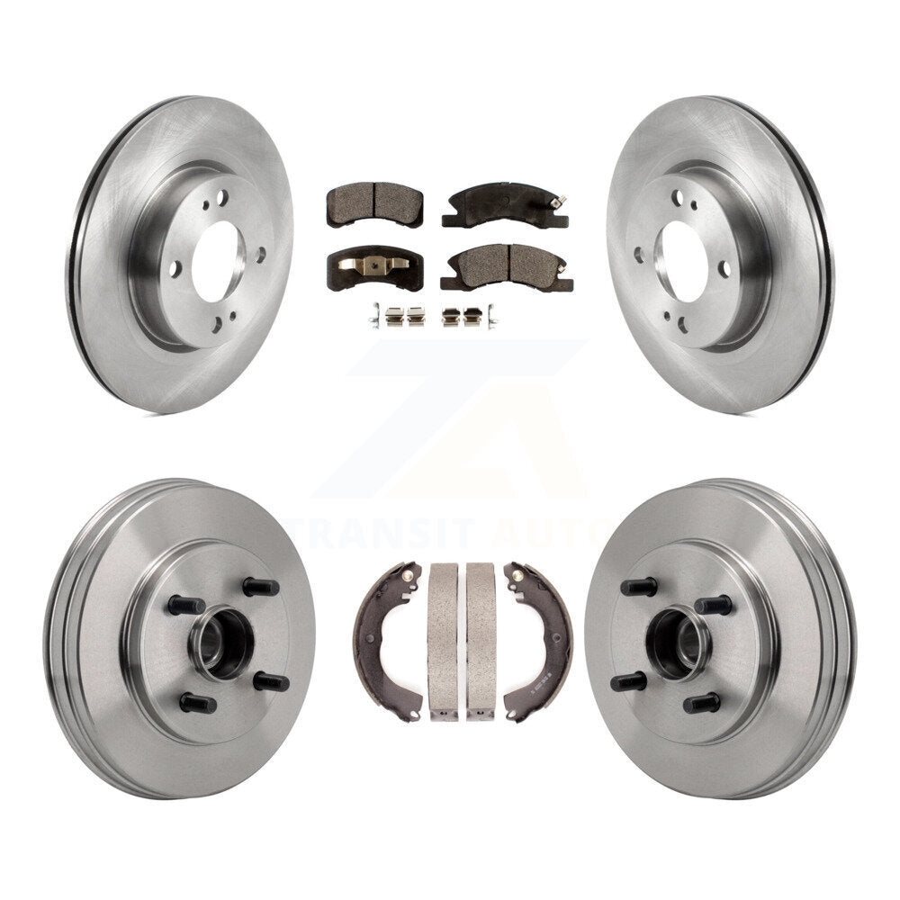 Front Rear Disc Brake Rotor Semi-Metallic Pad Drum Kit For 2017-2023 Mitsubishi Mirage G4 K8F-105287