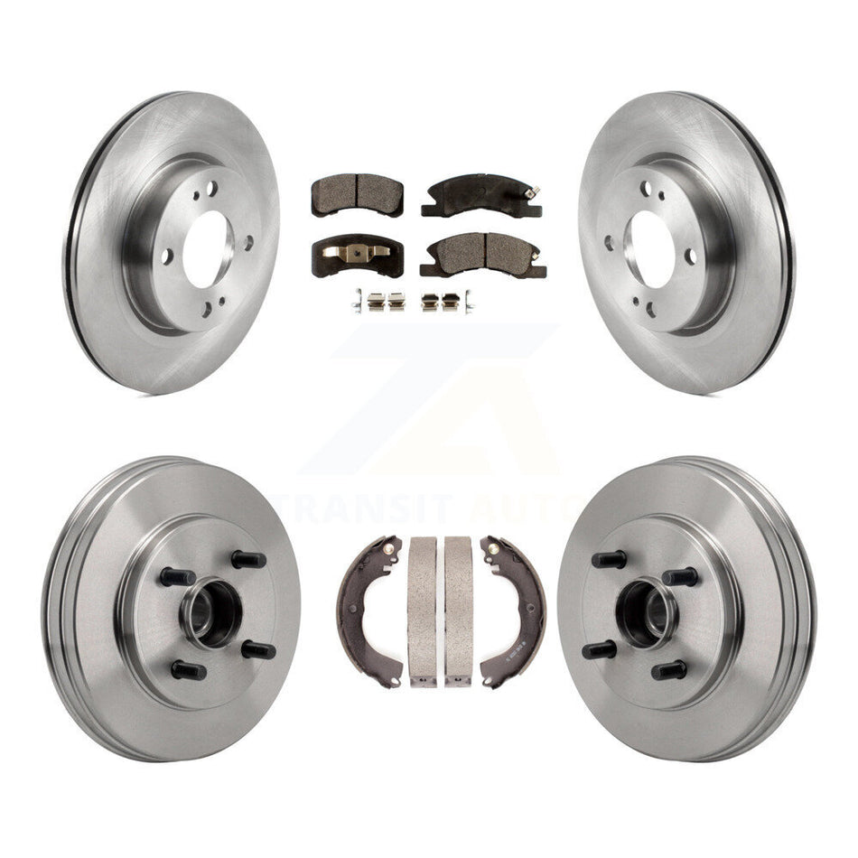 Front Rear Disc Brake Rotor Semi-Metallic Pad Drum Kit For 2017-2023 Mitsubishi Mirage G4 K8F-105287