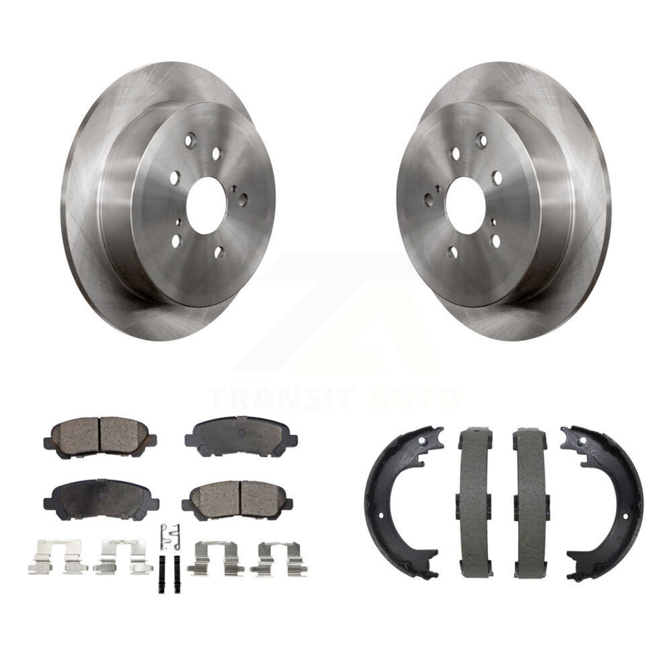 Rear Disc Rotors Semi-Metallic Pads And Parking Brake Shoes Kit For Toyota Highlander K8F-105297