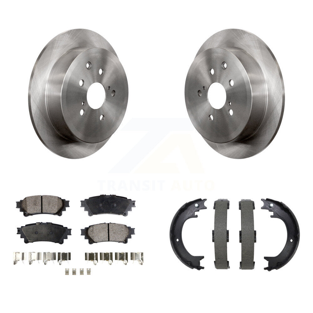 Rear Disc Rotors Semi-Metallic Pads Parking Shoes Kit For Toyota Sienna Highlander Lexus K8F-105298