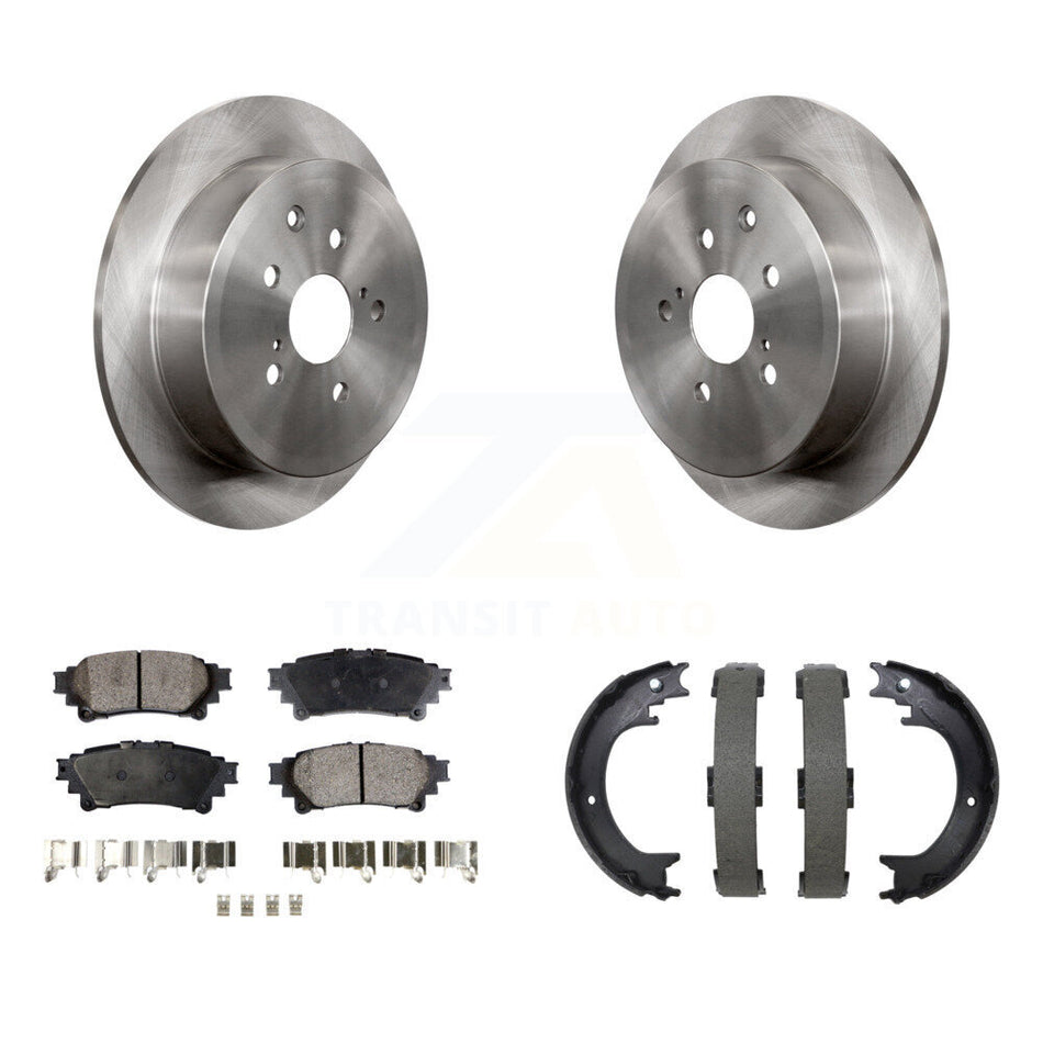 Rear Disc Rotors Semi-Metallic Pads Parking Shoes Kit For Toyota Sienna Highlander Lexus K8F-105298