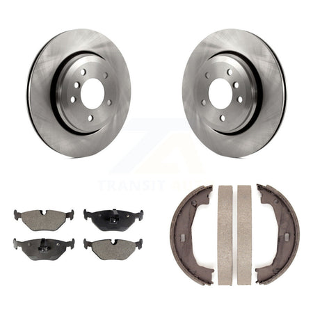 Rear Disc Rotors Semi-Metallic Pads And Parking Brake Shoes Kit For BMW 320i K8F-105300