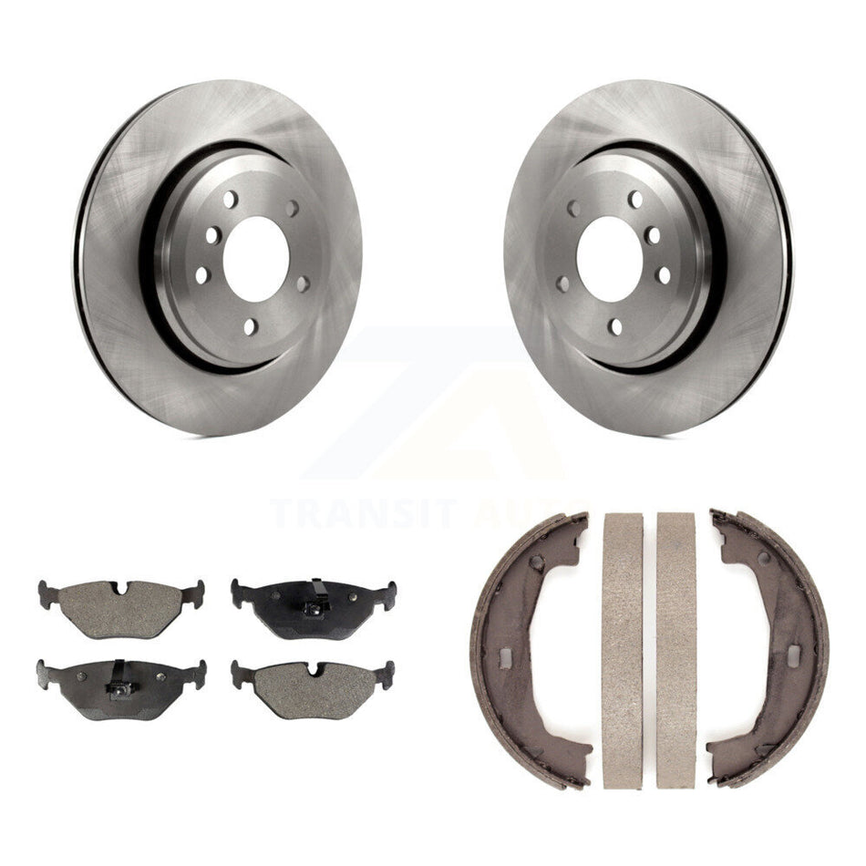 Rear Disc Rotors Semi-Metallic Pads And Parking Brake Shoes Kit For BMW 320i K8F-105300