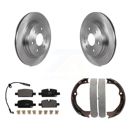 Rear Disc Rotors Semi-Metallic Pads And Parking Brake Shoes Kit For GMC Yukon XL K8F-105305