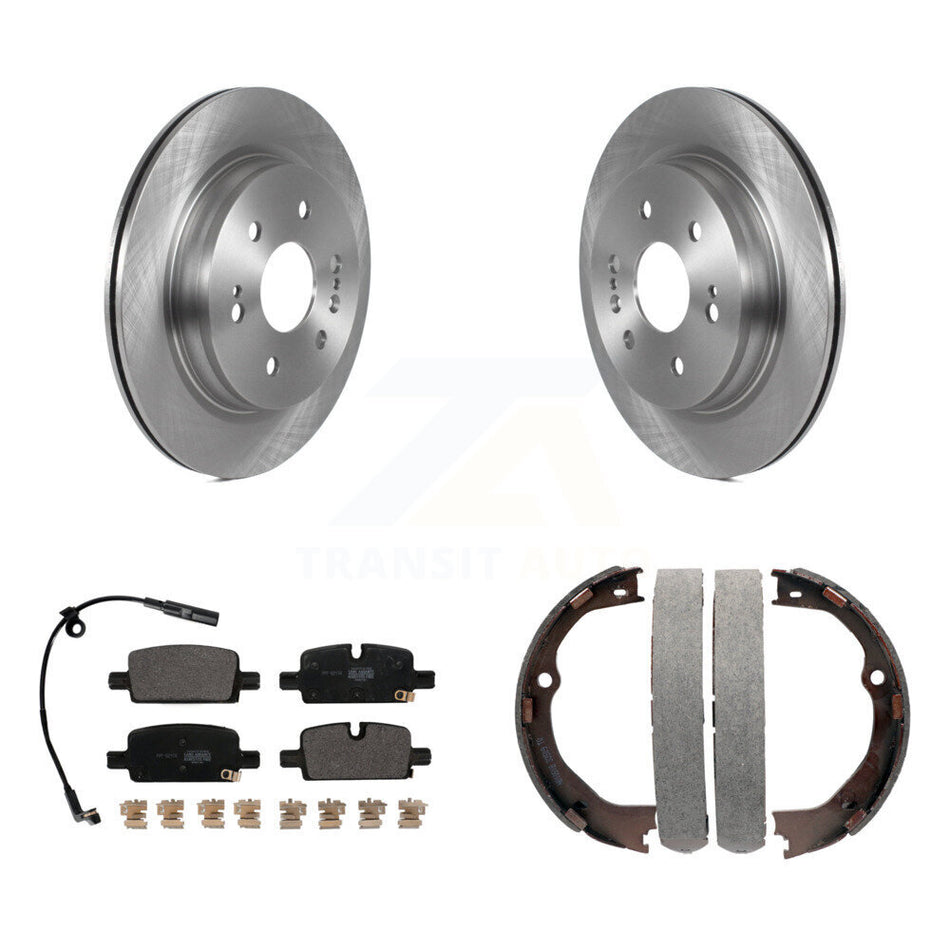 Rear Disc Rotors Semi-Metallic Pads And Parking Brake Shoes Kit For GMC Yukon XL K8F-105305