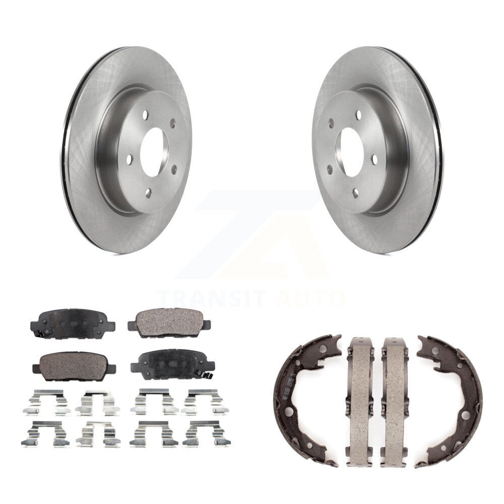 Rear Disc Rotors Semi-Metallic Pads And Parking Brake Shoes Kit For Nissan LEAF K8F-105308