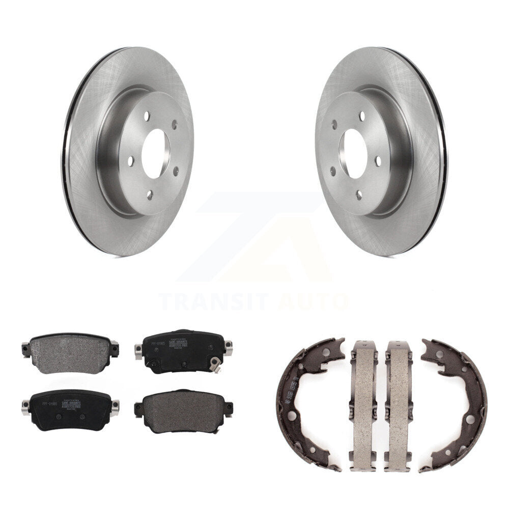 Rear Disc Rotors Semi-Metallic Pads And Parking Brake Shoes Kit For Nissan LEAF K8F-105309