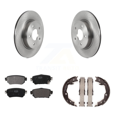 Rear Disc Rotors Semi-Metallic Pads And Parking Brake Shoes Kit For Nissan LEAF K8F-105309