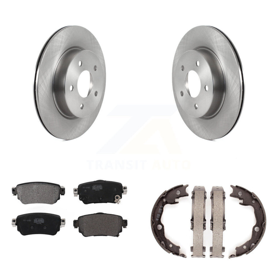 Rear Disc Rotors Semi-Metallic Pads And Parking Brake Shoes Kit For Nissan LEAF K8F-105309