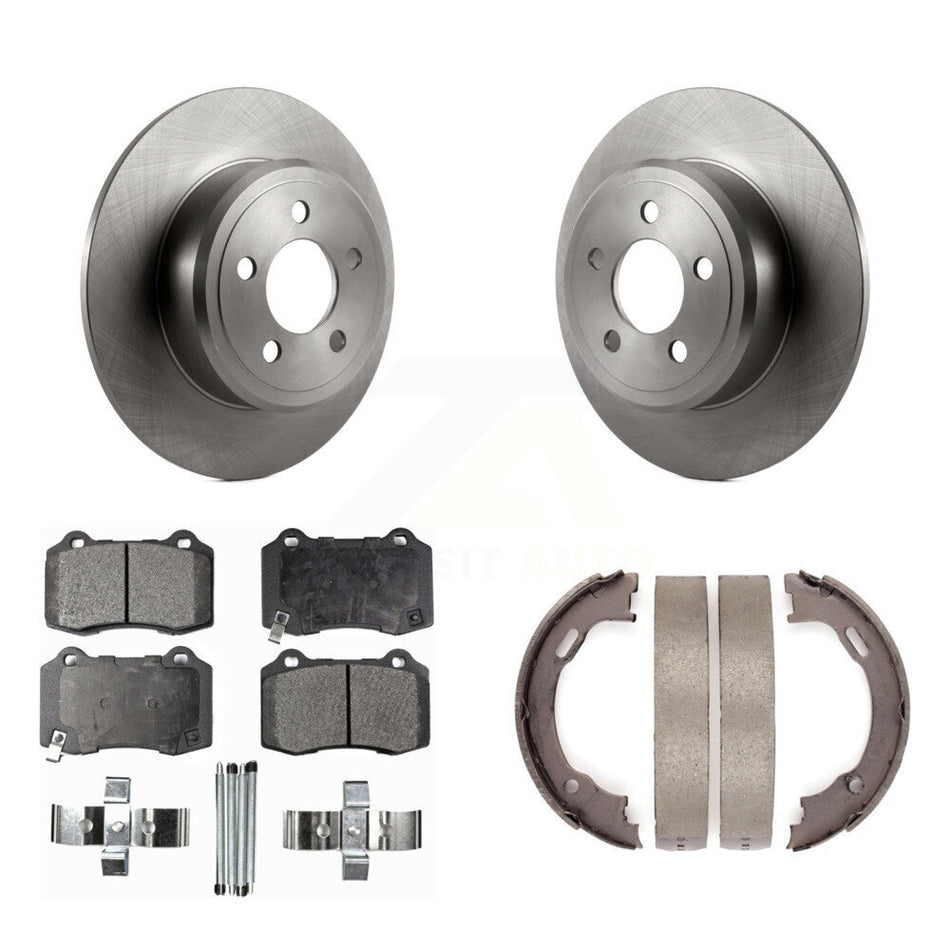 Rear Disc Rotors Semi-Metallic Pads Parking Shoes Kit For Chrysler 300 With Brembo Brakes K8F-105311
