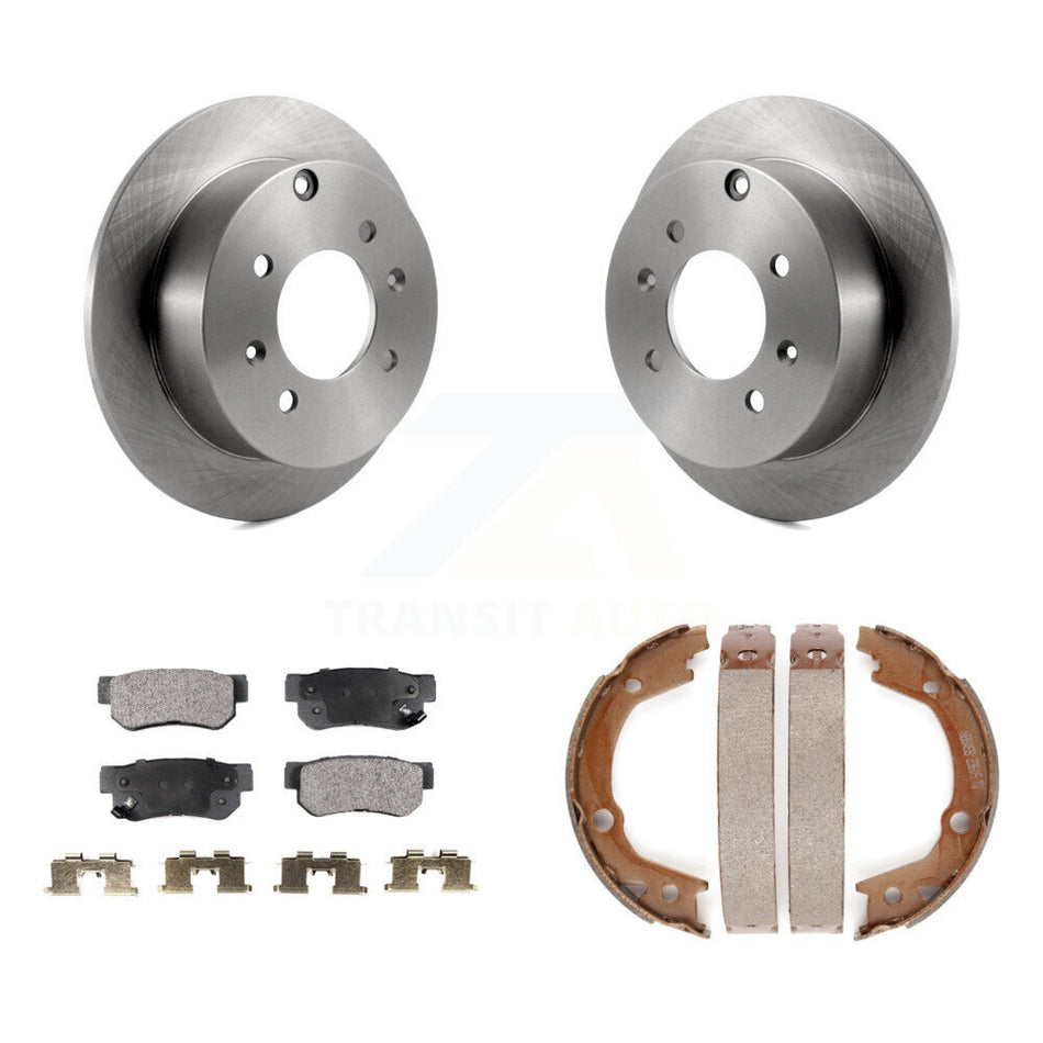 Rear Disc Rotors Semi-Metallic Pads Parking Shoes Kit For Kia Magentis With 4 Lug Wheels K8F-105312