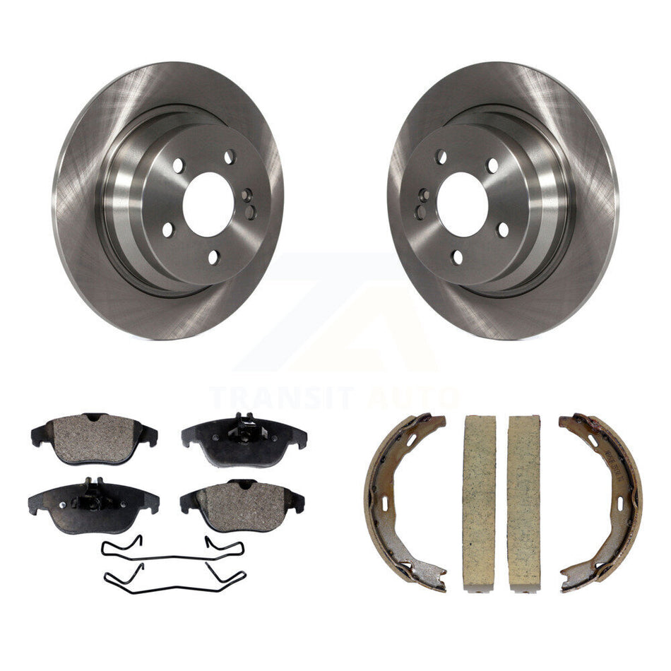 Rear Disc Rotors Semi-Metallic Pads & Parking Shoes Kit For 2010 Mercedes-Benz E350 Coupe K8F-105313
