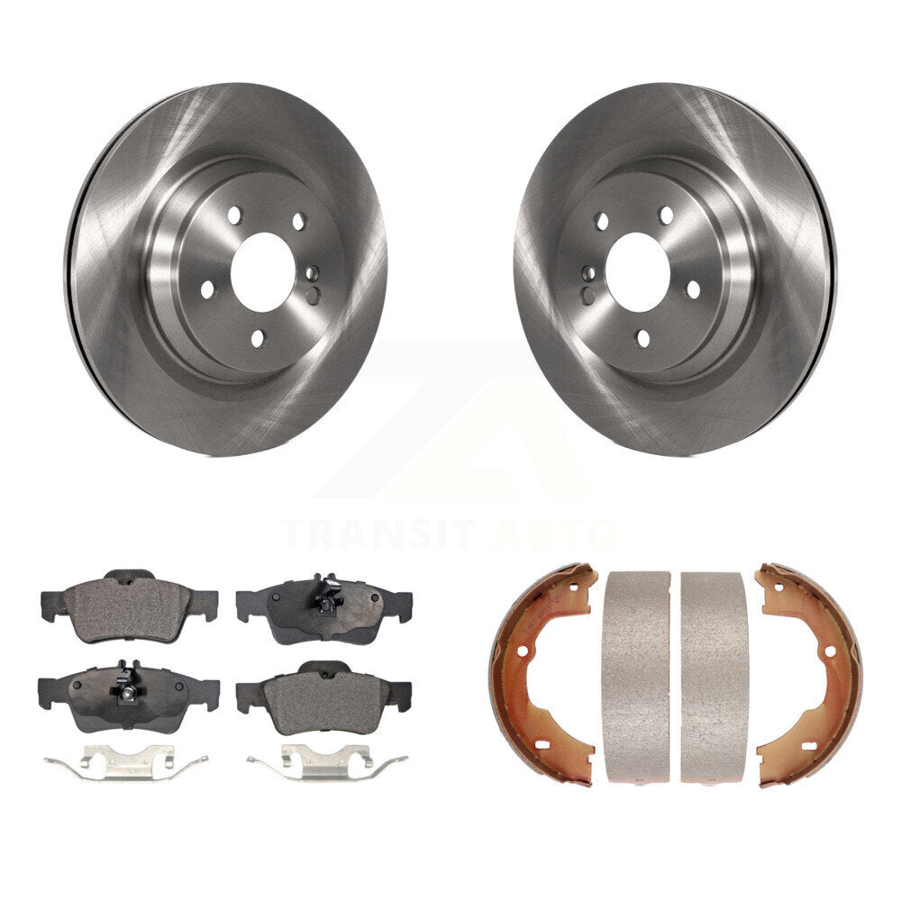 Rear Disc Rotors Semi-Metallic Pads And Parking Brake Shoes Kit For Mercedes-Benz SL550 K8F-105316