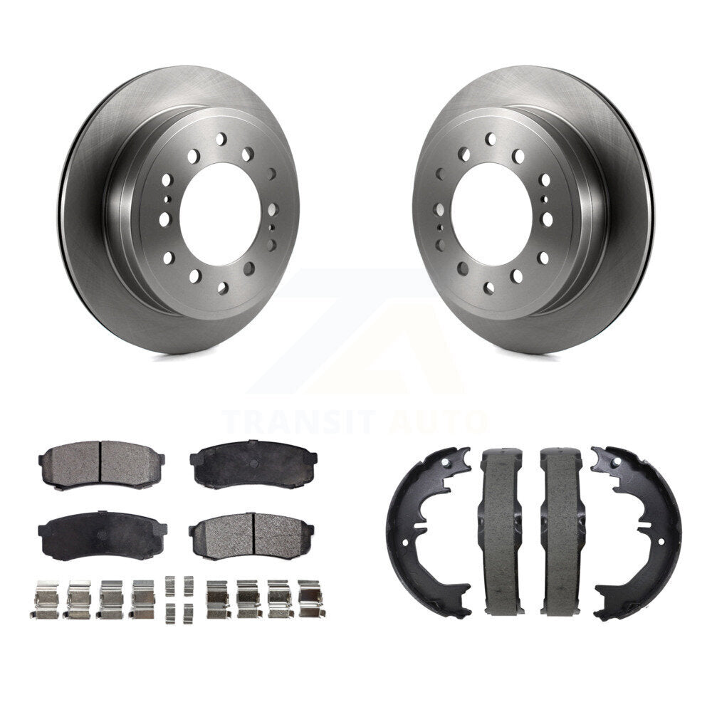 Rear Disc Rotors Semi-Metallic Pads Parking Shoes Kit For Toyota 4Runner FJ Cruiser Lexus K8F-105322