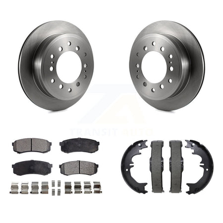 Rear Disc Rotors Semi-Metallic Pads Parking Shoes Kit For Toyota 4Runner FJ Cruiser Lexus K8F-105322
