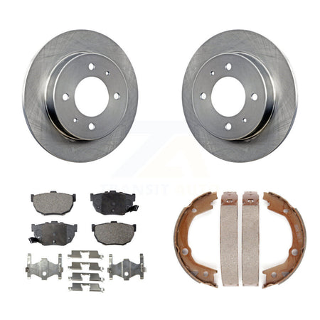 Rear Disc Rotors Semi-Metallic Pads And Parking Brake Shoes Kit For Hyundai Elantra K8F-105327