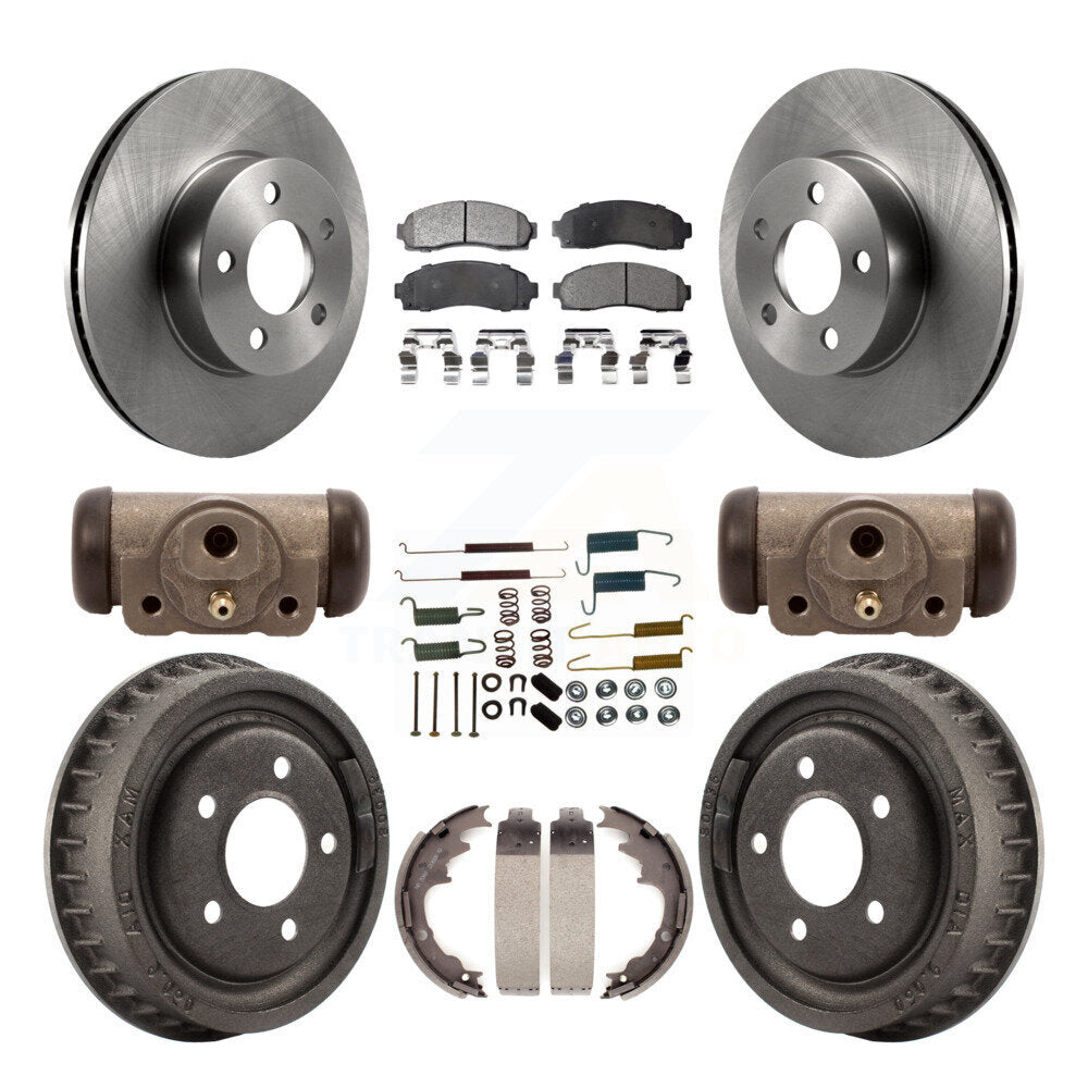 Front Rear Disc Brake Rotors Semi-Metallic Pads And Drum Kit (9Pc) For Mazda B4000 K8F-105333