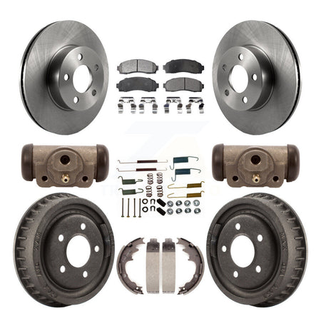 Front Rear Disc Brake Rotors Semi-Metallic Pads And Drum Kit (9Pc) For Mazda B4000 K8F-105333
