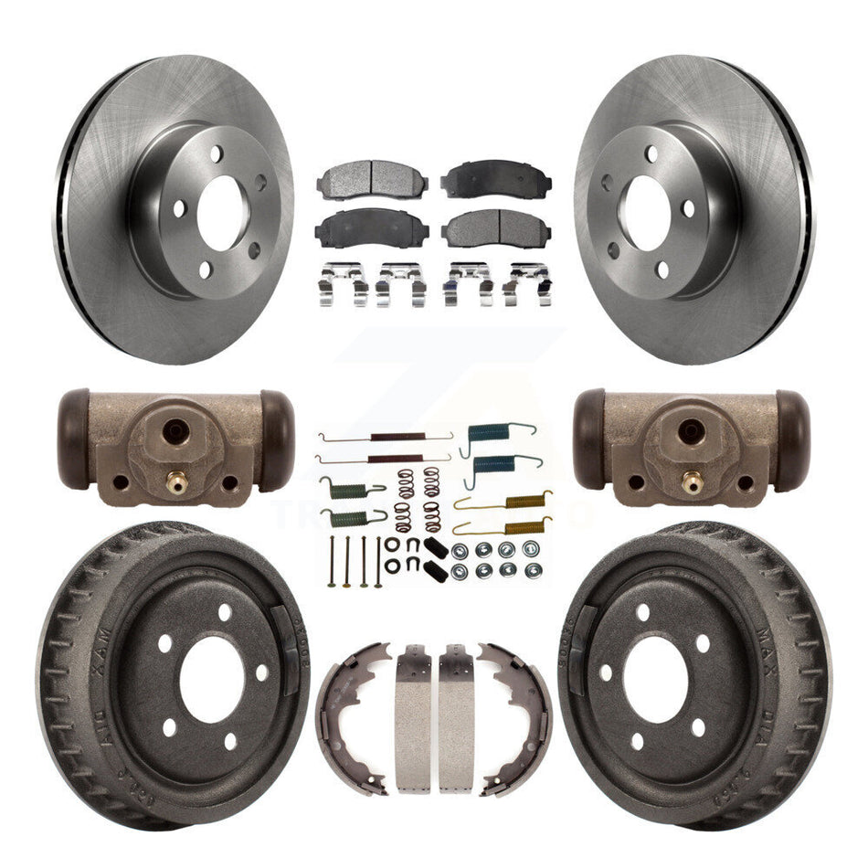 Front Rear Disc Brake Rotors Semi-Metallic Pads And Drum Kit (9Pc) For Mazda B4000 K8F-105333