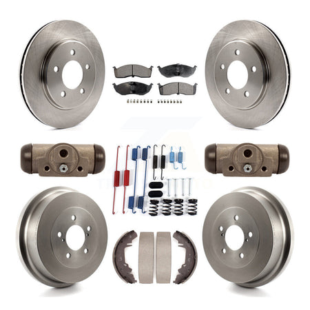 Front Rear Brake Rotors Semi-Metallic Pad Drum Kit (9Pc) For Dodge Caravan Grand Chrysler K8F-105335