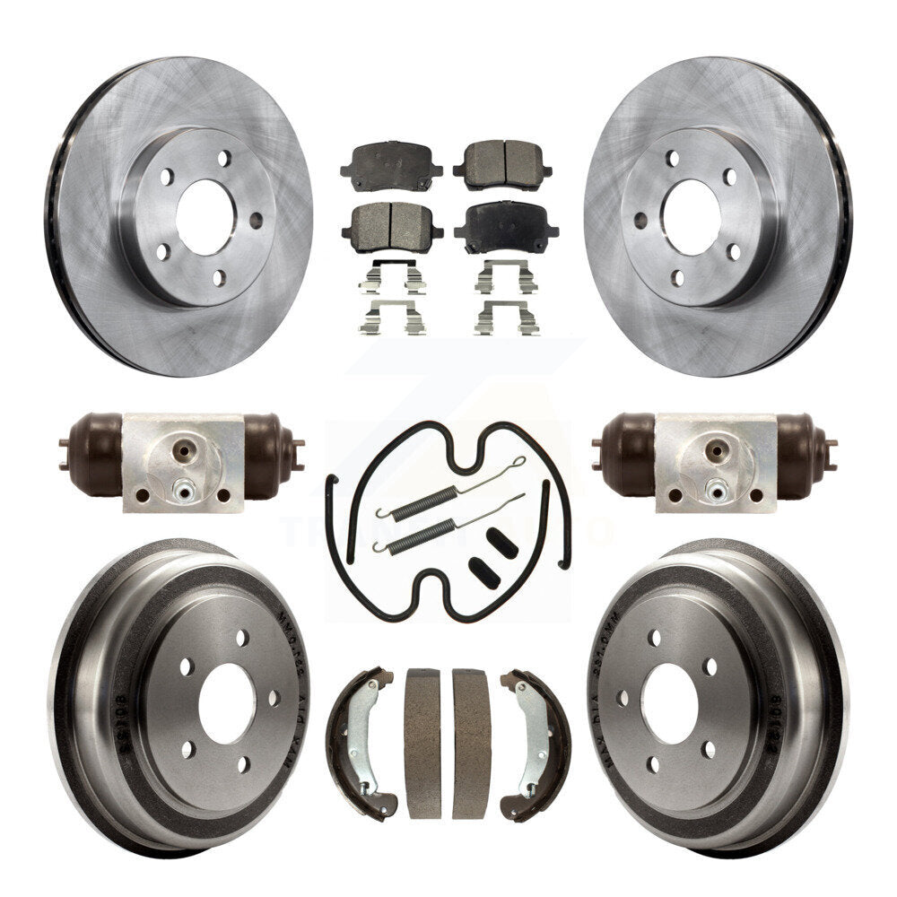 Front Rear Brake Rotor Semi-Metallic Pad & Drum Kit (9Pc) For Pontiac G5 Disc rear brakes K8F-105336