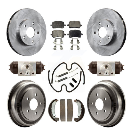 Front Rear Brake Rotor Semi-Metallic Pad & Drum Kit (9Pc) For Pontiac G5 Disc rear brakes K8F-105336