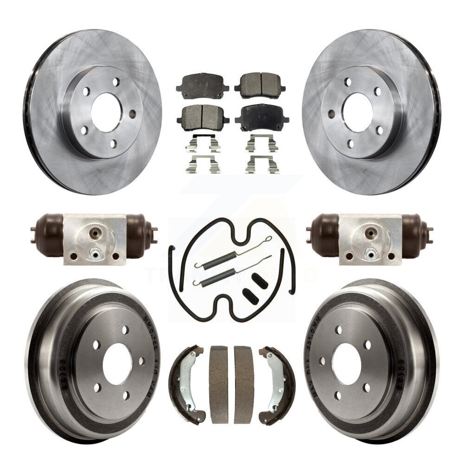Front Rear Brake Rotor Semi-Metallic Pad & Drum Kit (9Pc) For Pontiac G5 Disc rear brakes K8F-105336