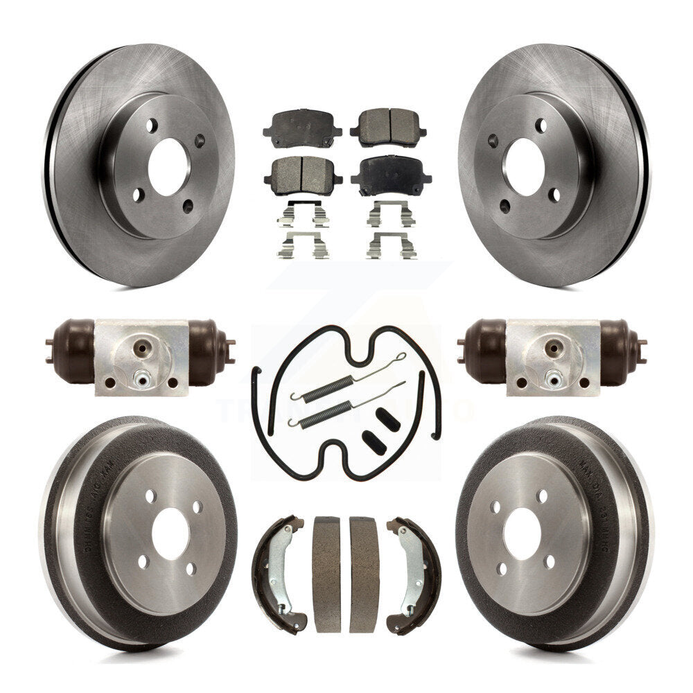 Front Rear Brake Rotor Semi-Metallic Pad & Drum Kit (9Pc) For Pontiac G5 Disc rear brakes K8F-105337