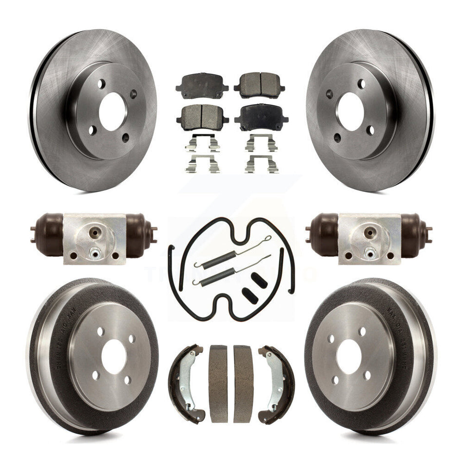 Front Rear Brake Rotor Semi-Metallic Pad & Drum Kit (9Pc) For Pontiac G5 Disc rear brakes K8F-105337