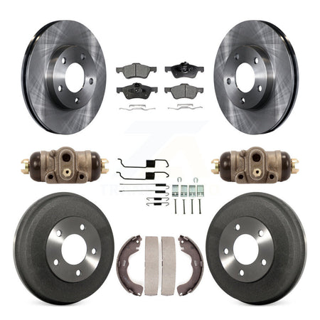 Front Rear Disc Brake Rotors Semi-Metallic Pads And Drum Kit (9Pc) For Mercury Mariner K8F-105338