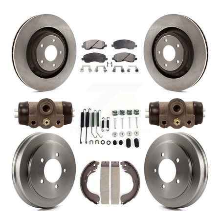 Front Rear Brake Rotors Semi-Metallic Pad & Drum Kit (9Pc) For 08-09 Dodge Caliber SXT/SE K8F-105340