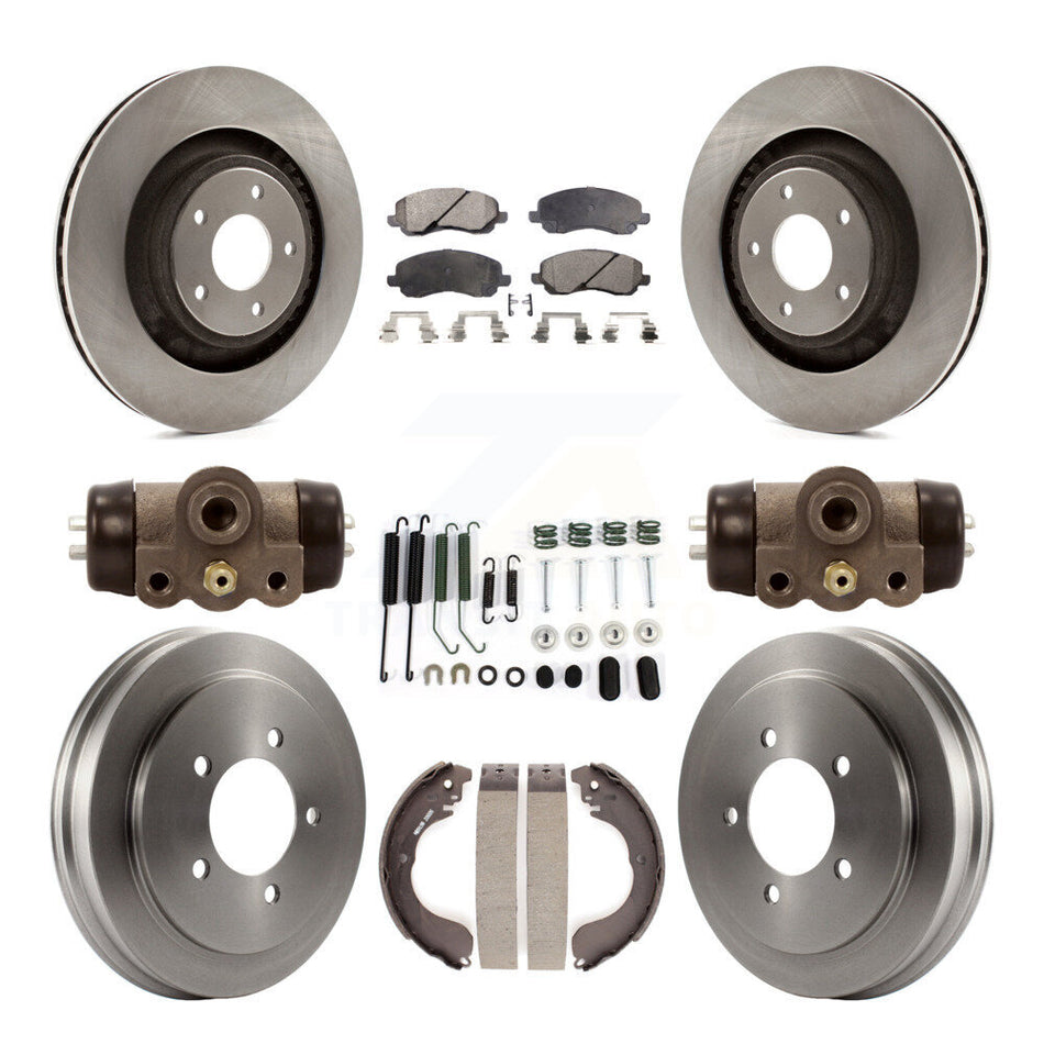 Front Rear Brake Rotors Semi-Metallic Pad & Drum Kit (9Pc) For 08-09 Dodge Caliber SXT/SE K8F-105340