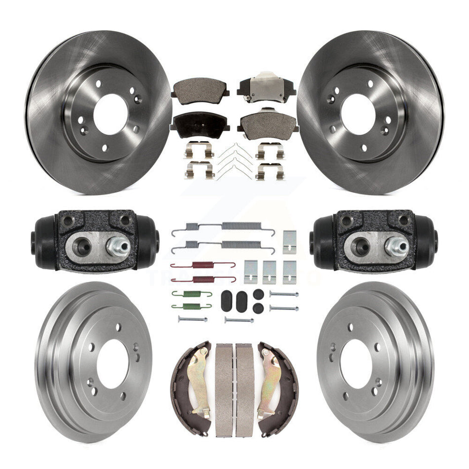 Front Rear Disc Brake Rotors Semi-Metallic Pads And Drum Kit (9Pc) For Hyundai Elantra K8F-105342