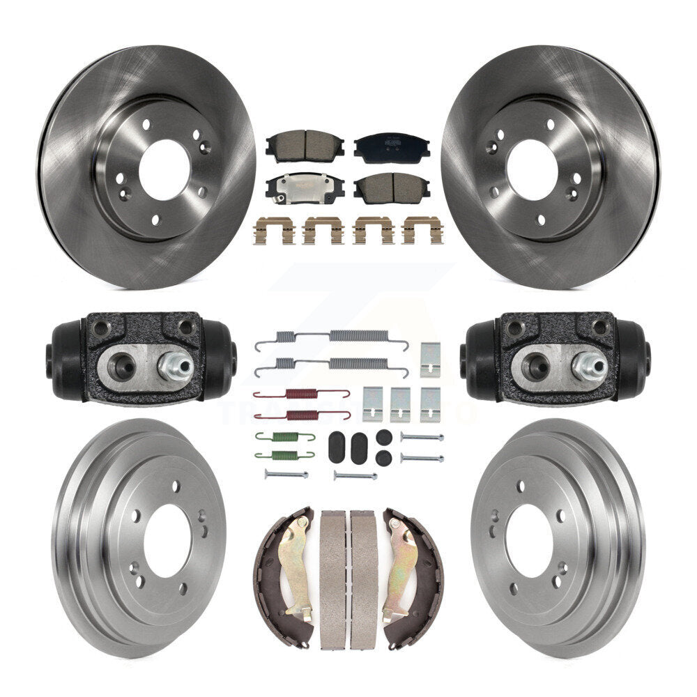 Front Rear Disc Brake Rotors Semi-Metallic Pad Drum Kit (9Pc) For 2020-2021 Hyundai Venue K8F-105343