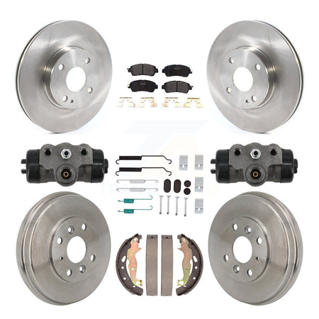 Front Rear Disc Brake Rotors Semi-Metallic Pad & Drum Kit (9Pc) For Toyota Yaris iA Scion K8F-105344