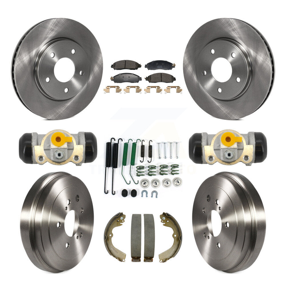 Front Rear Disc Brake Rotors Semi-Metallic Pads And Drum Kit (9Pc) For Nissan NV200 K8F-105347