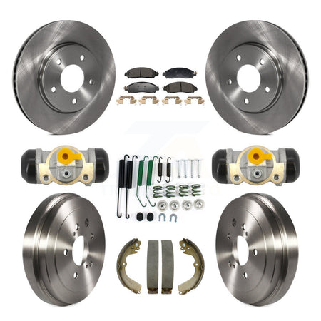 Front Rear Disc Brake Rotors Semi-Metallic Pads And Drum Kit (9Pc) For Nissan NV200 K8F-105347