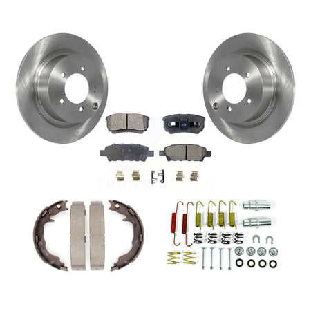 Rear Disc Rotors Semi-Metallic Pads Parking Shoes & Hardware Kit For Jeep Patriot Compass K8F-105348
