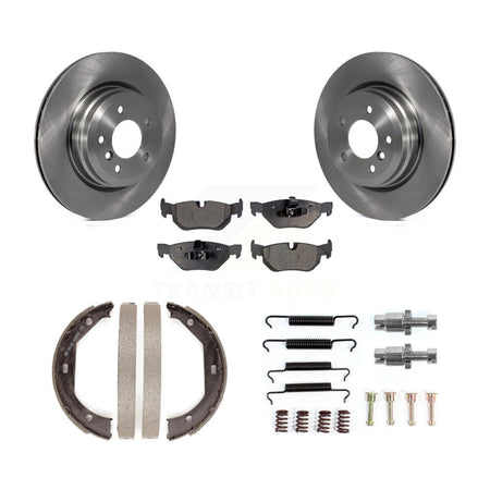 Rear Disc Rotors Semi-Metallic Pads Parking Shoes Hardware Kit For 2012 BMW X1 xDrive28i K8F-105351