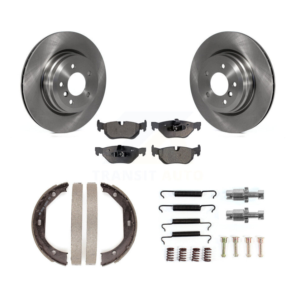 Rear Disc Rotors Semi-Metallic Pads Parking Shoes Hardware Kit For 2012 BMW X1 xDrive28i K8F-105351