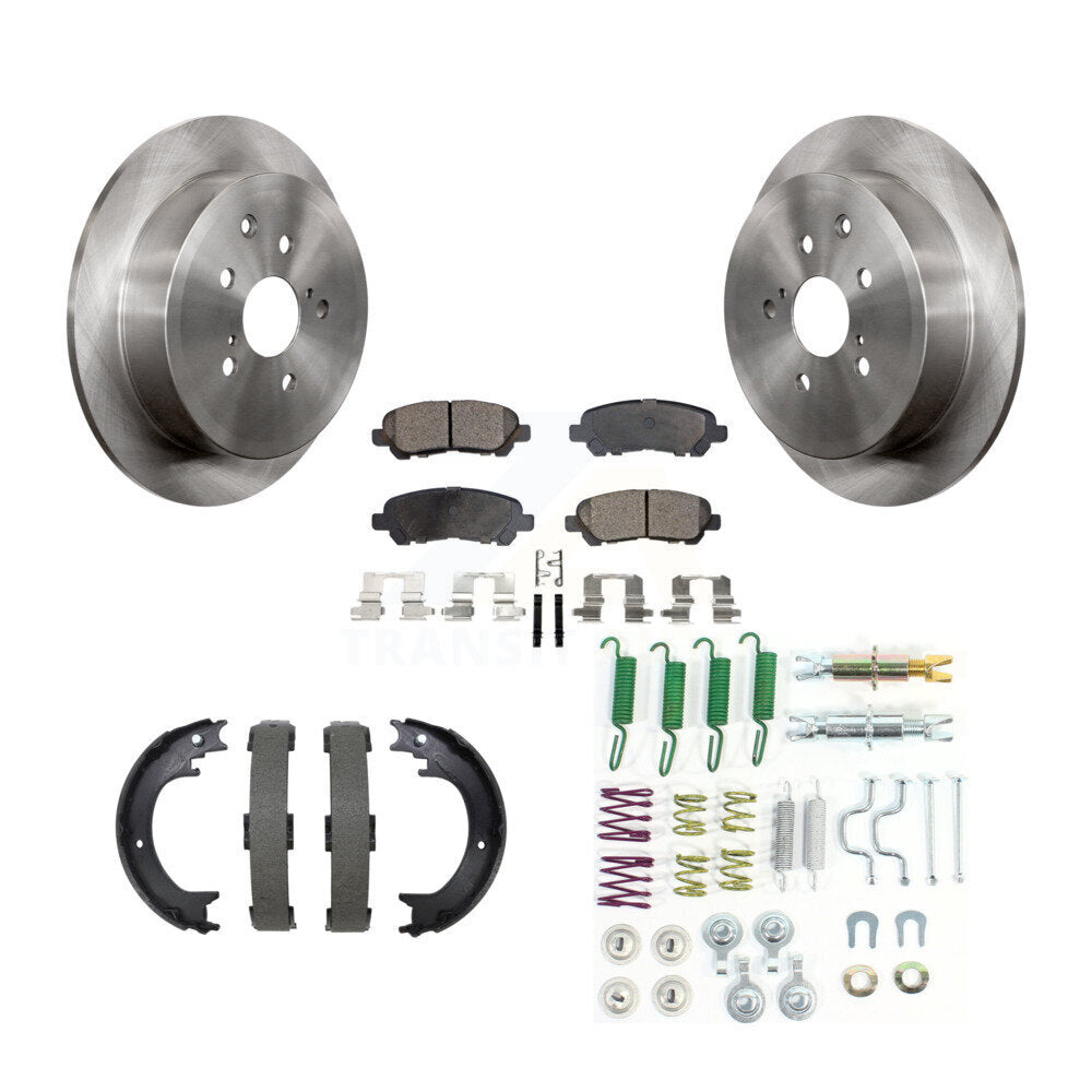 Rear Disc Rotors Semi-Metallic Pads Parking Shoes And Hardware Kit For Toyota Highlander K8F-105361