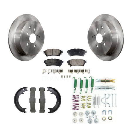 Rear Disc Rotors Semi-Metallic Pads Parking Shoes And Hardware Kit For Toyota Highlander K8F-105362