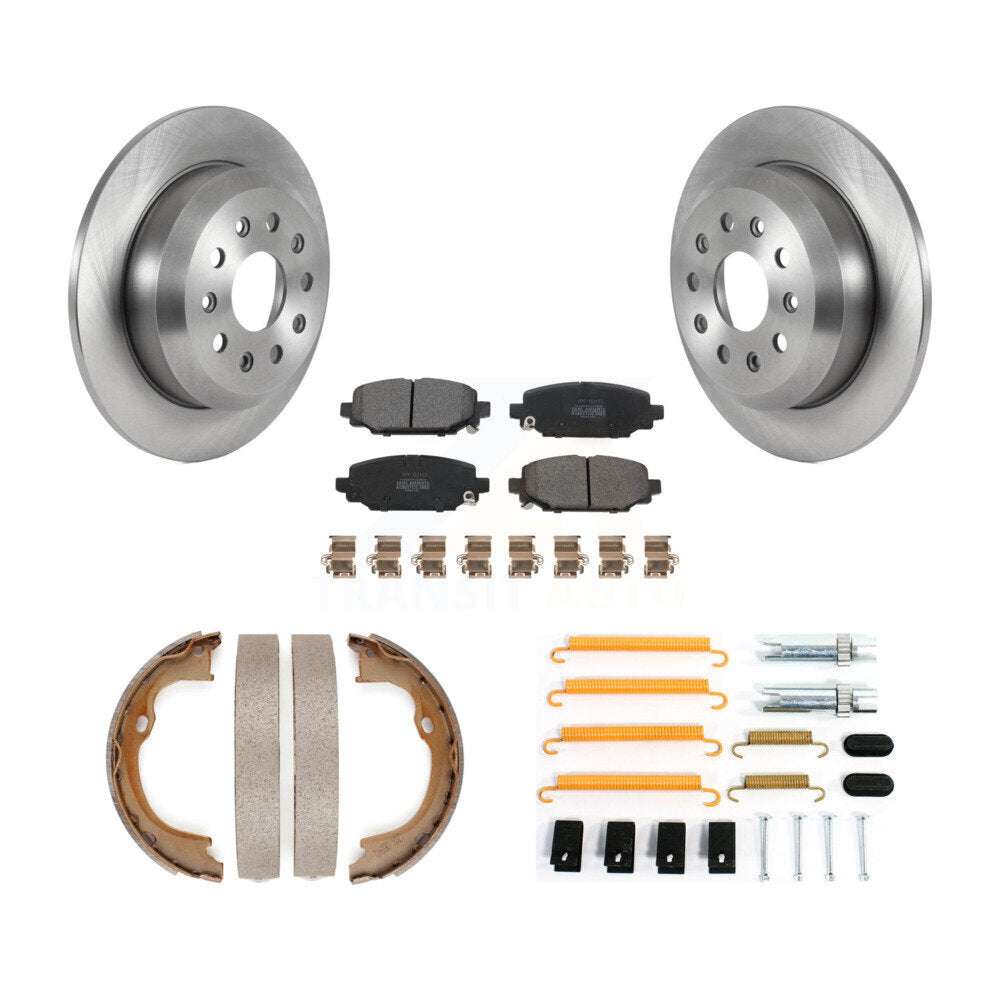 Rear Disc Rotors Semi-Metallic Pads Parking Shoes & Hardware Kit For Jeep Wrangler Sport K8F-105365