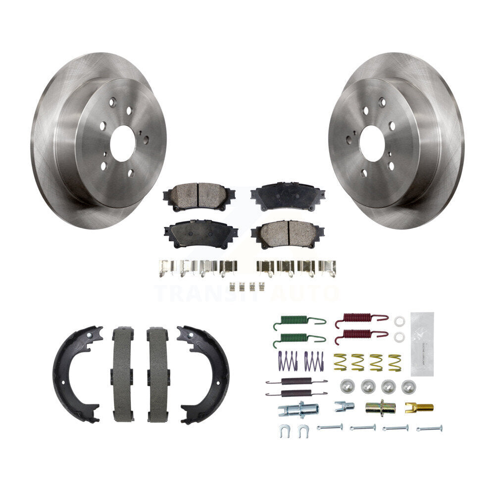 Rear Disc Rotors Semi-Metallic Pads Parking Shoes & Hardware Kit For 11-20 Toyota Sienna K8F-105373