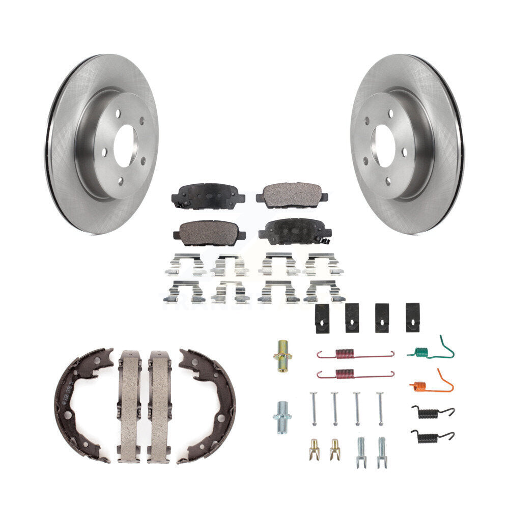Rear Disc Rotors Semi-Metallic Pads Parking Brake Shoes And Hardware Kit For Nissan LEAF K8F-105380
