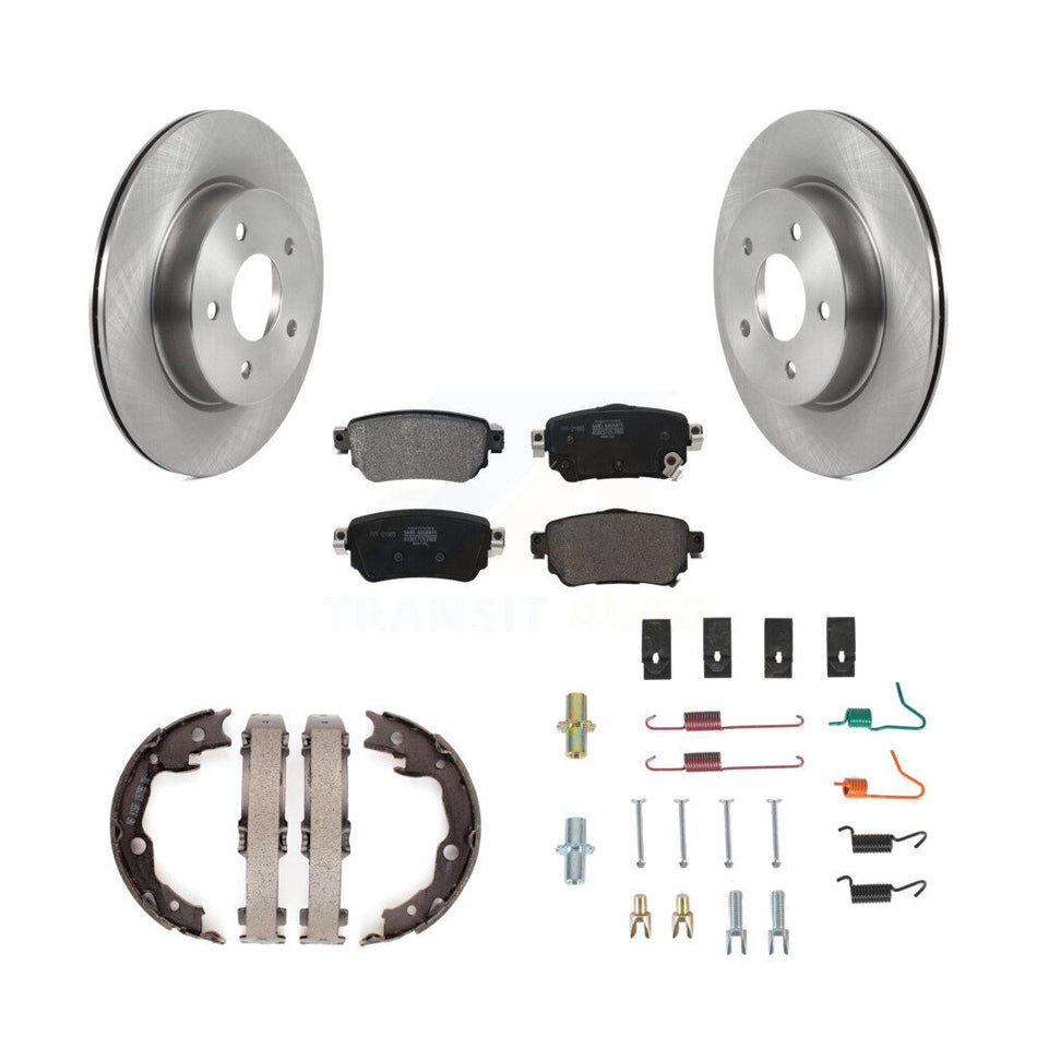Rear Disc Rotors Semi-Metallic Pads Parking Brake Shoes And Hardware Kit For Nissan LEAF K8F-105381