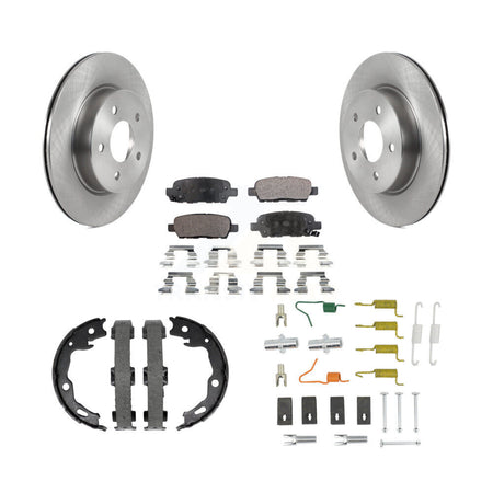 Rear Disc Rotors Semi-Metallic Pads Parking Shoes Hardware Kit For Nissan Rogue Sport SL K8F-105382