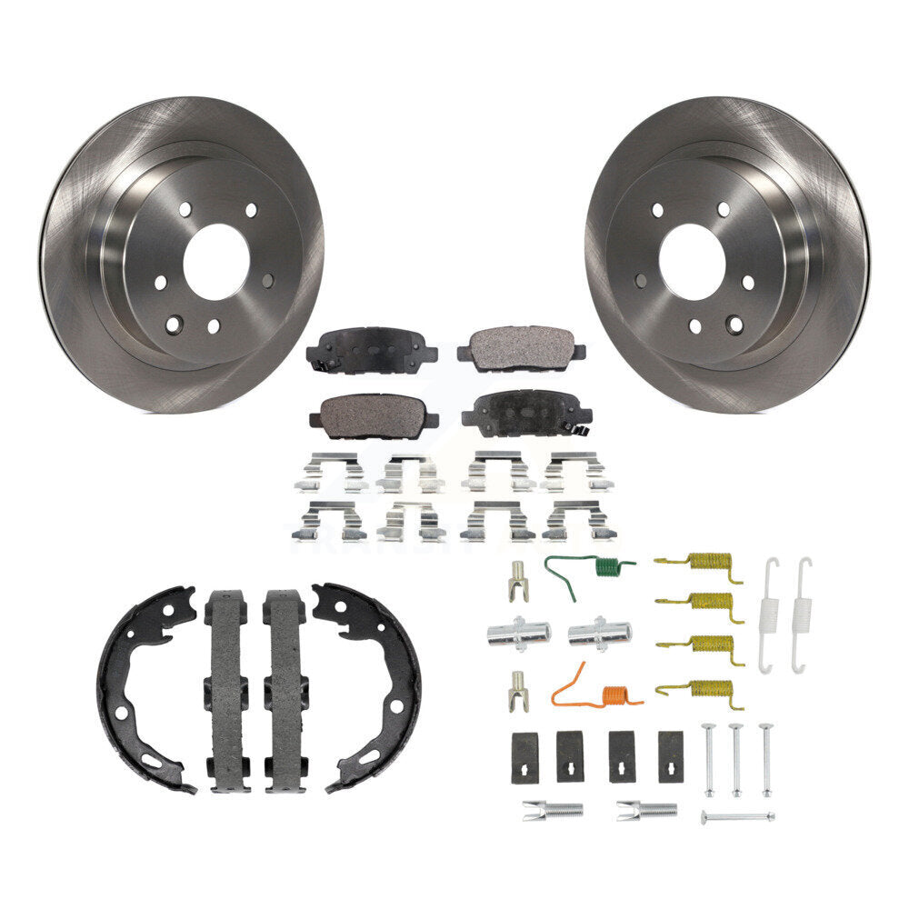 Rear Disc Rotors Semi-Metallic Pads Parking Shoes And Hardware Kit For Nissan Rogue Sport K8F-105383