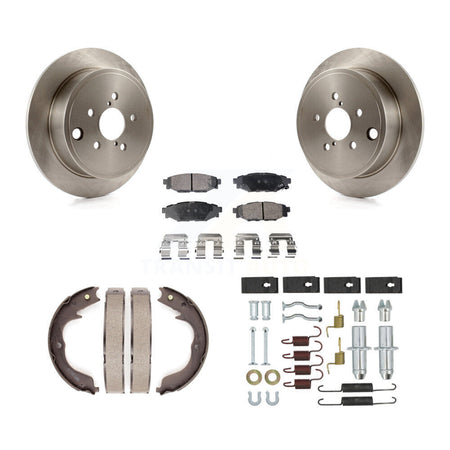 Rear Disc Rotors Semi-Metallic Pads Parking Brake Shoes & Hardware Kit For Subaru Impreza K8F-105385