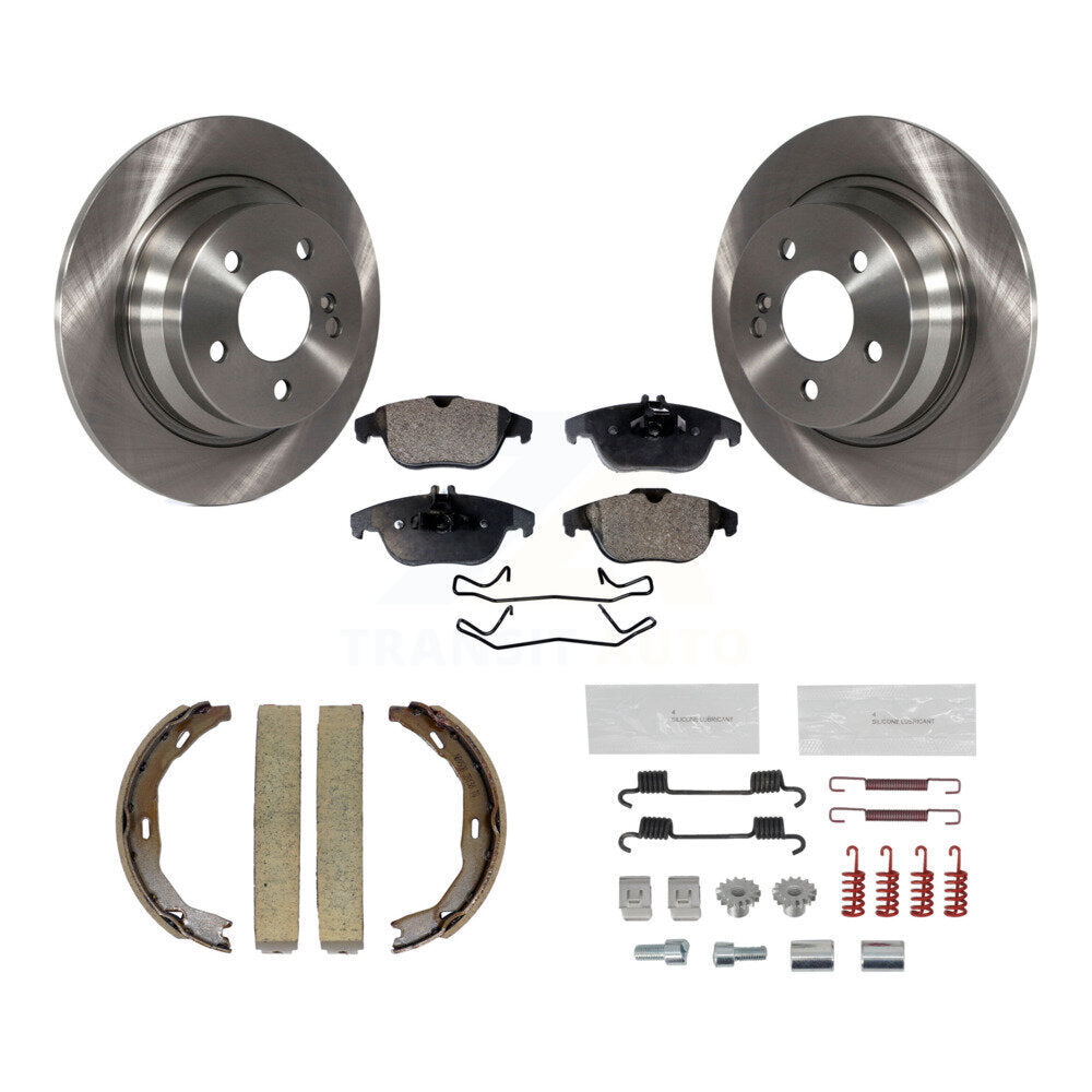 Rear Disc Rotors Semi-Metallic Pads Parking Shoes And Hardware Kit For Mercedes-Benz E350 K8F-105393